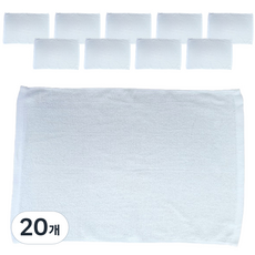 繪圖生活商用棉布毛巾白色, 20個