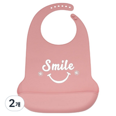 Goodsome 成人用加大防水圍兜 27 x 44 cm, 粉色笑臉, 2個