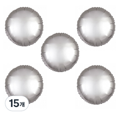 아나그램 파티쇼 라운드 새틴럭스 은박풍선 45cm, 플래티늄, 15개