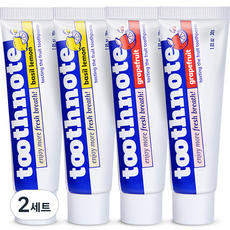 Tooth Note 牙膏 羅勒檸檬口味+葡萄柚口味套組, 120g, 2組