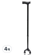 노인 보행 보조 3발 고령자 지팡이, 블랙, 4개