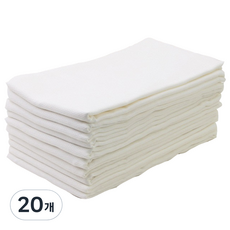 babybear 方形布尿布, 白色, 20個