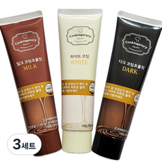 쿠킹스토리 코팅초콜릿 튜브 다크 100g + 밀크 100g + 화이트 100g 세트, 3세트