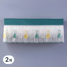 로시테라 간접 바람 에어컨 바람막이 커튼 92 x 40 cm, 2개, 초록 토끼