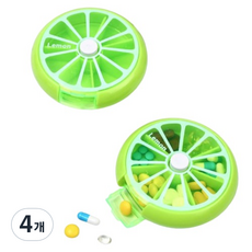 Yegrina 攜帶式藥盒 藥丸盒 7格 綠色, 4個