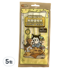 nu4PET 陪心寵糧 Oh!Hi!Yo無糖優格條, 全犬貓適用，85度巴斯特滅菌，添加專利芽孢乳酸菌, 起司風味, 12g, 5包