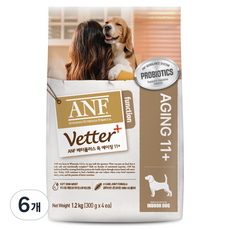 ANF 베터플러스 독 기능성 사료 에이징 11+, 시니어, 1.2kg, 6개
