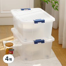 라이피스트 클라스 리빙박스, 투명 + 블루 + 블랙, 4개