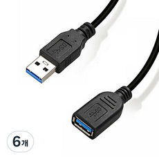 퀄리티어슈런스 고급형 USB 3.0 연장 케이블 블랙, 6개, 2m