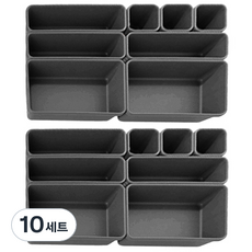 아리코 조립식 다용도 서랍정리함, 그레이, 10세트