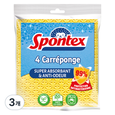 스폰텍스 CARREPONGE 정사각 스펀지, 3개, 4개입