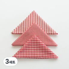 Chungage 格紋碎布 4mm 3件套, 17 紅色, 3套