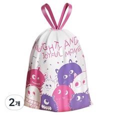 타미나요 귀여운 비닐 파우치 몬스터핑크 62p, 2개, 15L