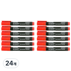 DONG-A 不乾性補充型油性麥克筆 1組, 紅色, 24個