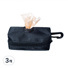 부자오빠 강아지 배변봉투 가방, 블랙, 1개입, 3개