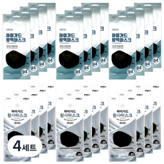 아텍스 아이러브에어 하이가드 방역 황사마스크 대형 블랙 KF94 12p + KF80 12p, 4세트