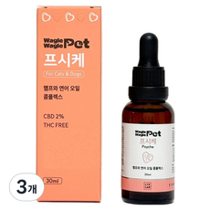 와글와글펫 반려동물 프시케 햄프와 연어 CBD 오일, 30ml, 스트레스완화/안정/집중력관리, 3개