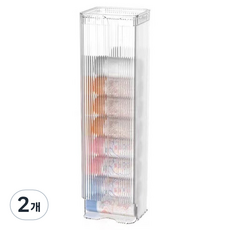 CMK 免鑽孔內衣襪子透明抽取收納盒 9.8 x 8.5 x 25.4 cm, 白色, 2個