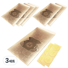 2Youngdesign 零用錢信封 6入 + 貼紙 6入, 金色(福袋), 3套