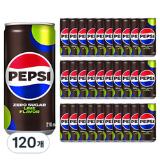 펩시 콜라 제로슈거 라임향, 210ml, 120개