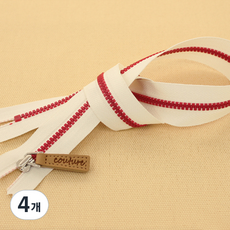 해피베어스 꾸뛰르 소잉 지퍼 50cm, 레드, 4개