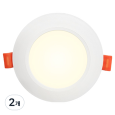 LED 7W 주백색 올뉴 다운라이트 매입등 100mm, 화이트, 2개