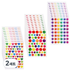 올어바웃하나 레이저 별 10p + 하트 10p + 원형 10p 세트, 2세트, 혼합색상
