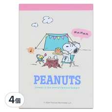 sun-star PEANUTS 史努比春色盎然彩色便條紙, 露營森活, 80張, 4個