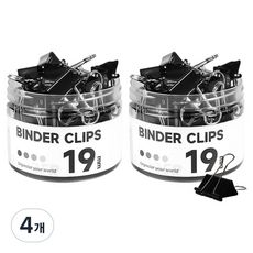 동아피엠에스 서류집게 더블클립 검정 19mm, 4개, 40개입, 소