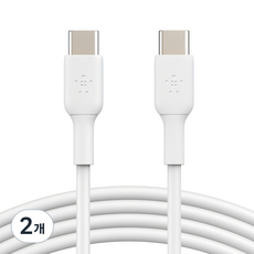 벨킨 부스트업 USB C to C타입 고속 충전케이블 CAB003bt, 1m, 화이트, 2개