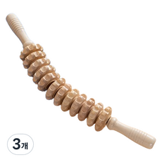 大家的開始 原木按摩滾輪, 3個, 淺棕色