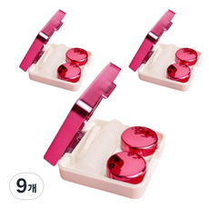 귀여운 여행용 렌즈 케이스, 애플 핑크, 9개