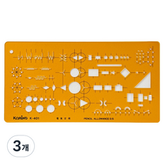 코링 템플레이트 전기정규 도형자 200 x 105 mm K-401, 3개