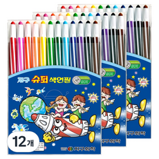 지구화학 슈퍼 샤프식 색연필, 12색, 12개
