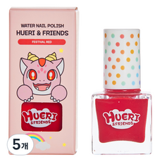 韓國 SHUADAM 休莉與朋友們 水性兒童指甲油, 5個, 慶典紅