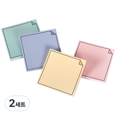 TOCTOC 折角便條紙4件組, pink + mint + yellow + violet, 2套, 4入