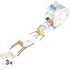 infeelME 暖空紙品 Life Point日本生活系列紙膠帶 30mm*5m, 10把椅子, 3個