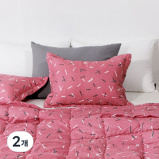 무이비엔 레즐리 베개커버 솜포함 2p, 핑크, 2개