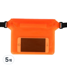 디에스 원터치 대용량 핸드폰 방수힙색, 오렌지, 5개