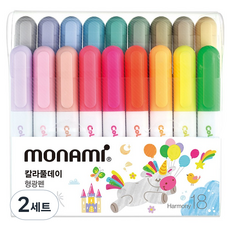 monAmi Colorful Day 新版螢光筆 18色組, 2套, 混合色