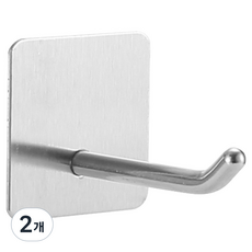 World Clean 不鏽鋼掛鉤工具架 LV 長款 6cm, 銀色, 2個