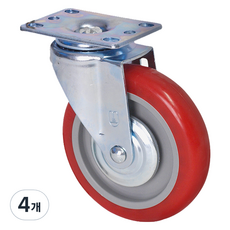 World Clean PVC 紅色旋轉腳輪, 4個