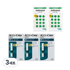 로슈 아큐첵 액티브 혈당시험지 50개입 x 3p + 호환침 100p 세트, 3세트