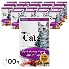 더캣츠 고양이 스프 파우치 간식, 혼합맛(가다랑어/치킨), 50g, 100개