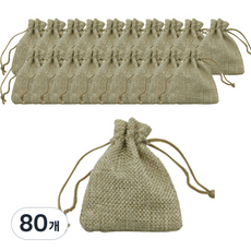 彩色麻料包裝袋 小, 淺棕色, 80個