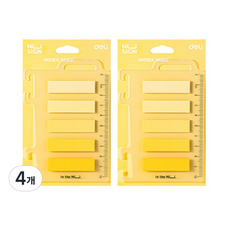 델리 누사인 인덱스 스티커 5종 x 20p 옐로우, 4개
