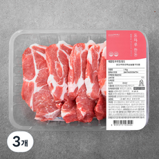 돈마루 한돈 두꺼운 목심 구이용 (냉장), 1kg, 3개