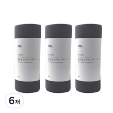 퓨어썬데이 뽀드득 일회용 수세미 250 x 200 mm, 다크그레이, 60개입, 6개