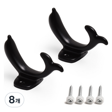 손잡이세상 돌고개 옷걸이 다용도걸이, 블랙, 8개