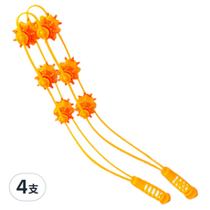 AHOYE 滾珠式不求人 背部按摩器 滾輪按摩 舒緩疲勞 可拆卸清洗 人體工學握把, 4支